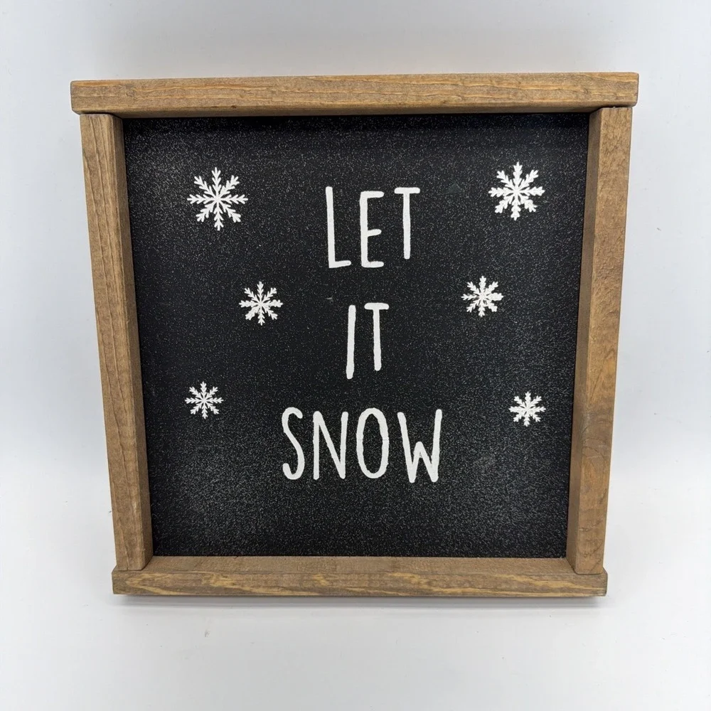 Let It Snow‎ Wood Framed Sign